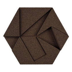 MURATTO CORK WALL DESIGN - ORGANIC BLOCKS - HEXAGON - GREY