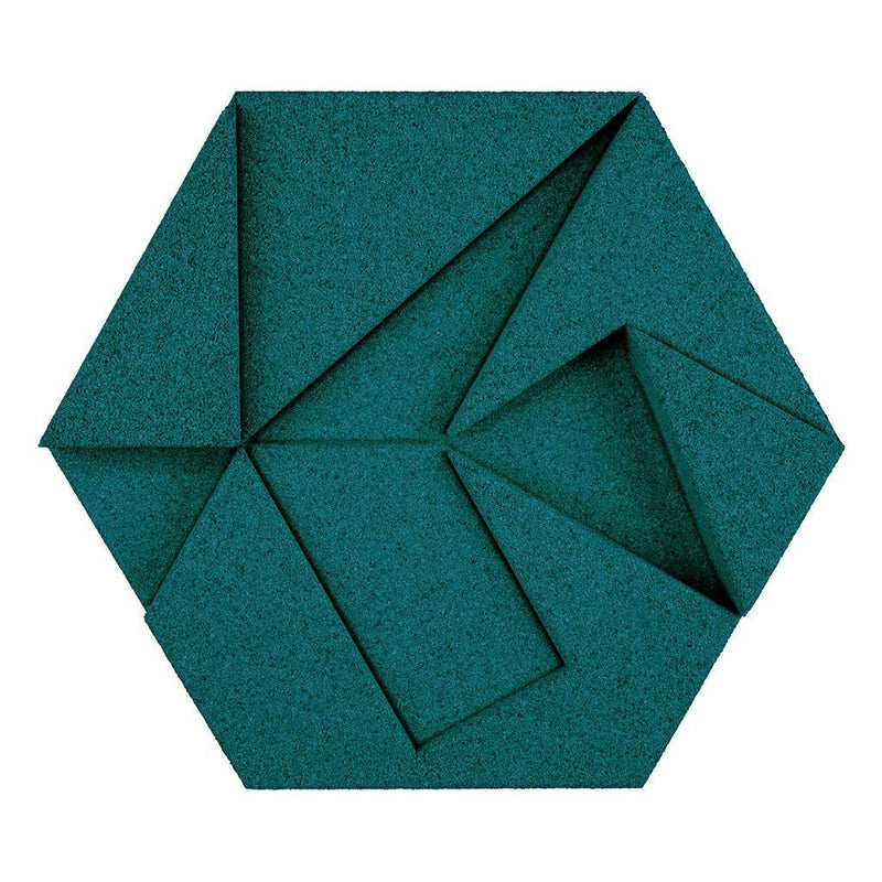 MURATTO CORK WALL DESIGN - ORGANIC BLOCKS - HEXAGON - EMERALD