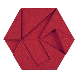 MURATTO CORK WALL DESIGN - ORGANIC BLOCKS - HEXAGON - RED