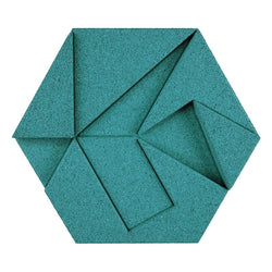 MURATTO CORK WALL DESIGN - ORGANIC BLOCKS - HEXAGON - TURQUOISE