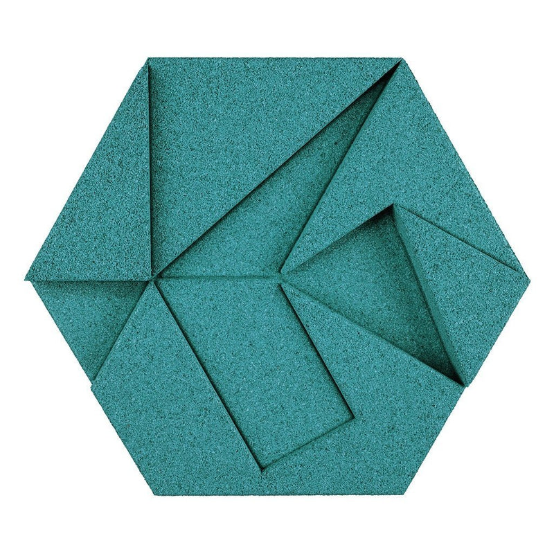 MURATTO CORK WALL DESIGN - ORGANIC BLOCKS - HEXAGON - TURQUOISE