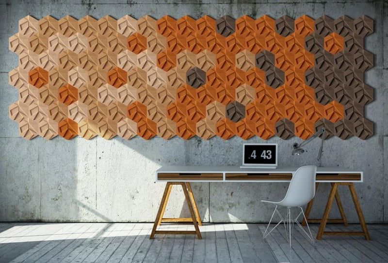 MURATTO CORK WALL DESIGN - ORGANIC BLOCKS - HEXAGON - NATURAL